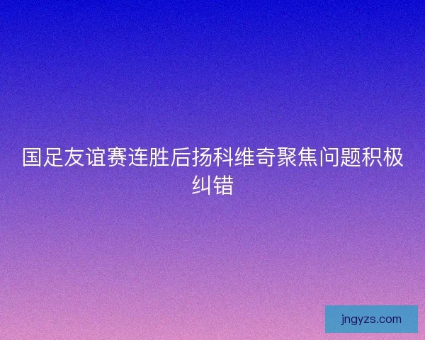 国足友谊赛连胜后扬科维奇聚焦问题积极纠错